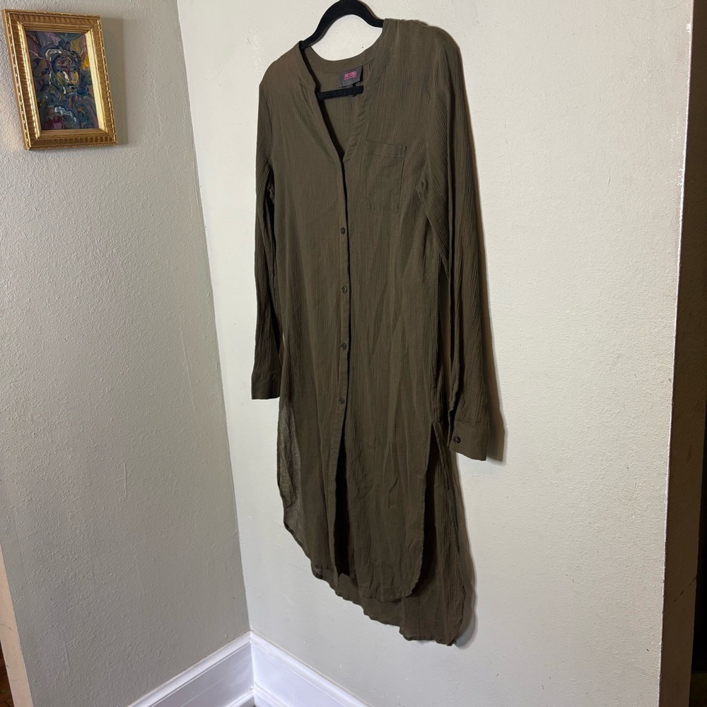 For Cynthia Green Long Sleeve V-Neck Swim Cover Size Medium - Picture 2 of 6